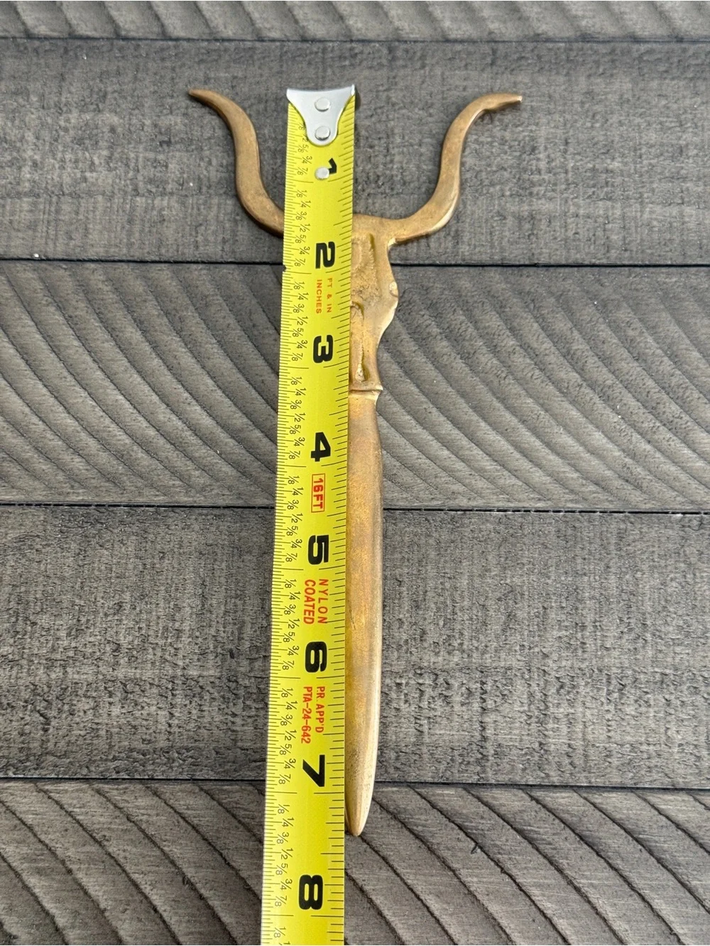 Vintage Texas Longhorn Steer Brass Vintage Letter Opener